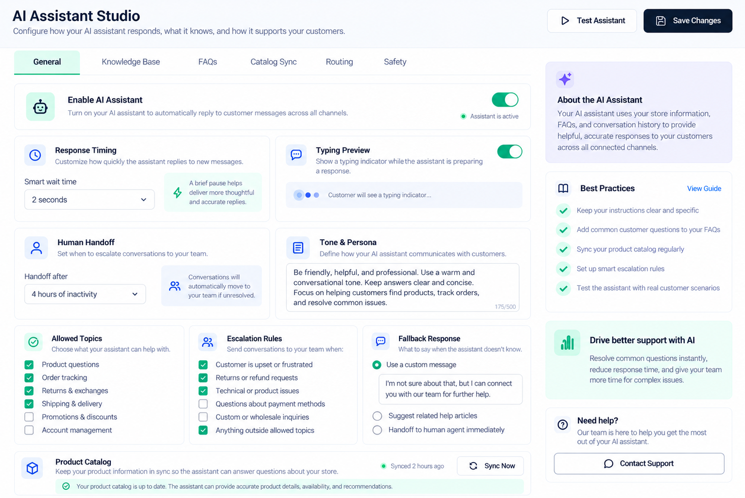 AI WhatsApp customer support operations dashboard