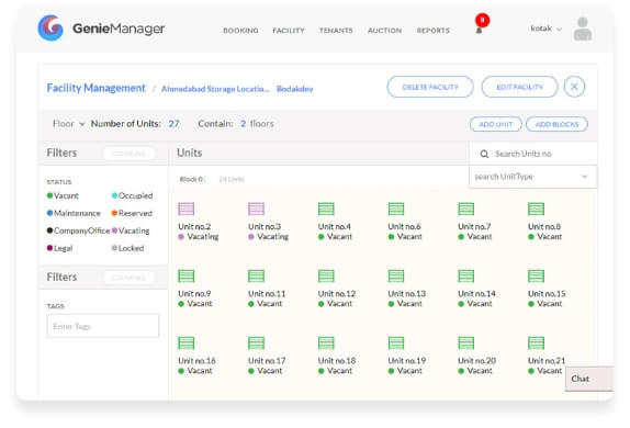 storage space crm & marketplace