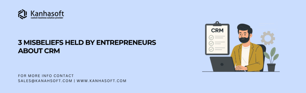 Entrepreneur evaluating CRM options on a digital interface – CRM for Entrepreneurs concept