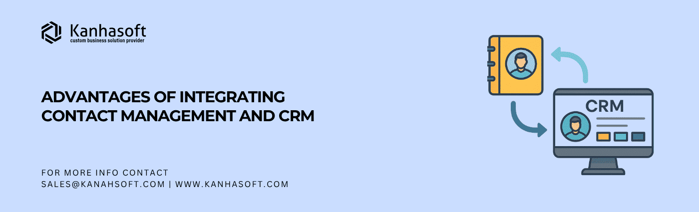 contact management integration with CRM software, showing synchronized user profiles between an address book and a computer screen.