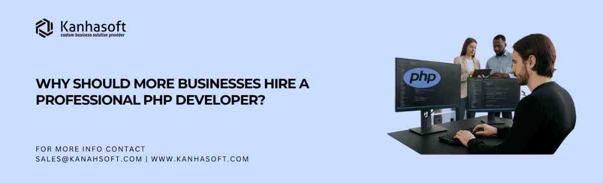 Professional PHP developer coding in a collaborative office environment
