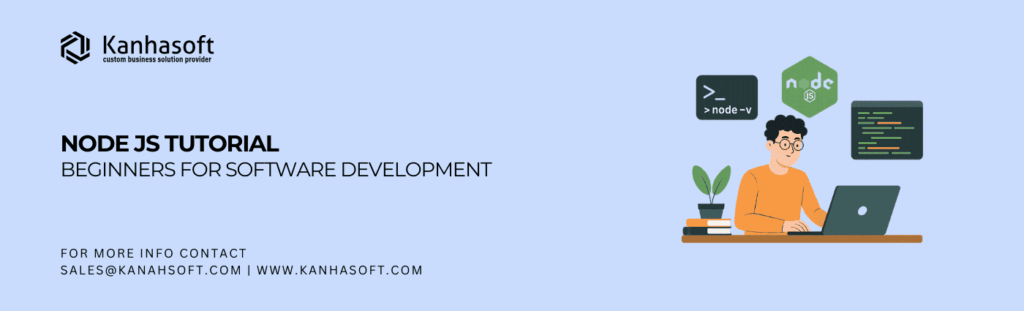 Node js Tutorial illustration showing beginners learning backend development with JavaScript and server-side tools.