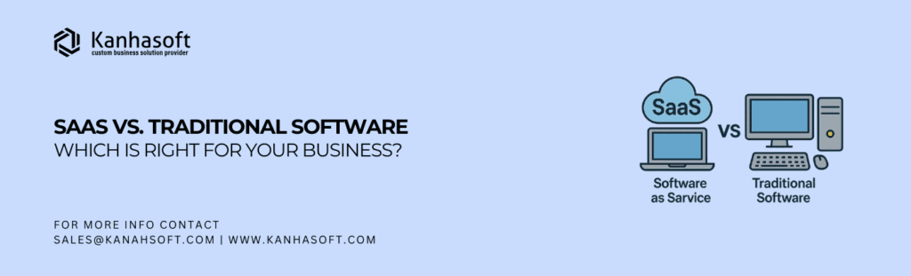 SaaS software as a service vs traditional software visual comparison without background