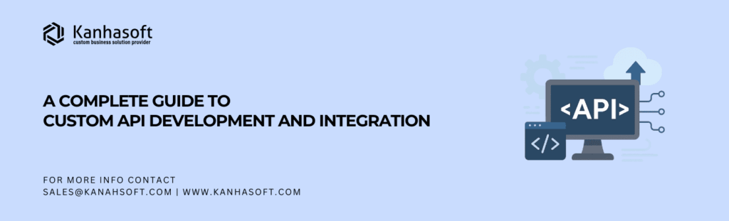 Custom API Development and Integration illustrated with code and cloud connectivity elements