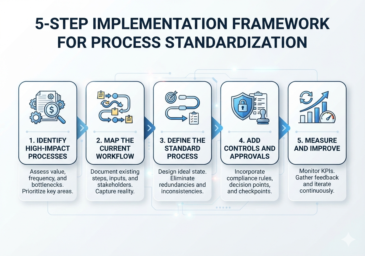Five-step business process standardization framework for growing companies
